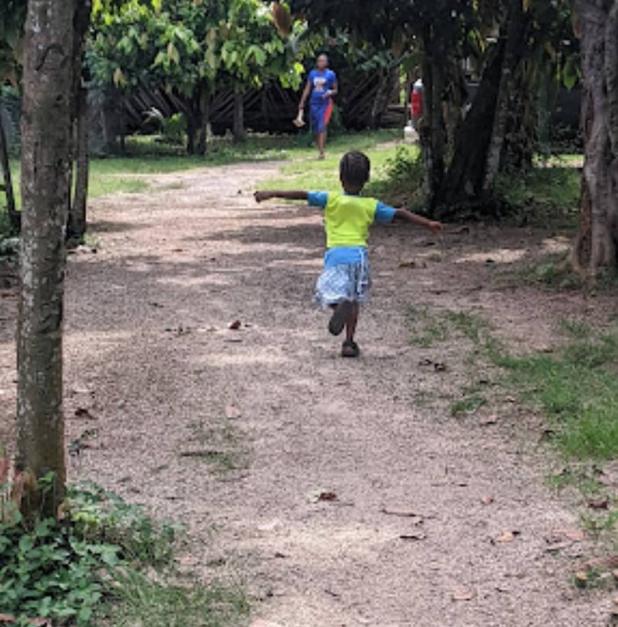 Girl running at Durian Nigeria